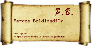Percze Boldizsár névjegykártya